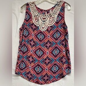 Xhilaration Geometric Print Tank with Crochet Neckline
Boho Vibe, Aztec Inspired